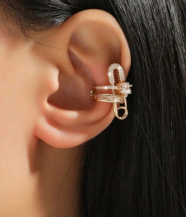 Zirconia Safety Pin Ear Cuff
