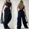 PANTALON CARGO AZUL NEGRO